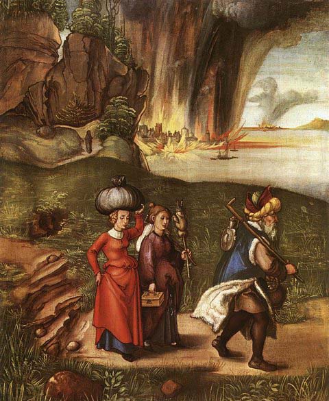 Lot Fleeing with his Daughters from Sodom